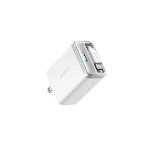Anker Nano USB-C Charger 35W Built-In Retractable Cable (Shell White) - 1