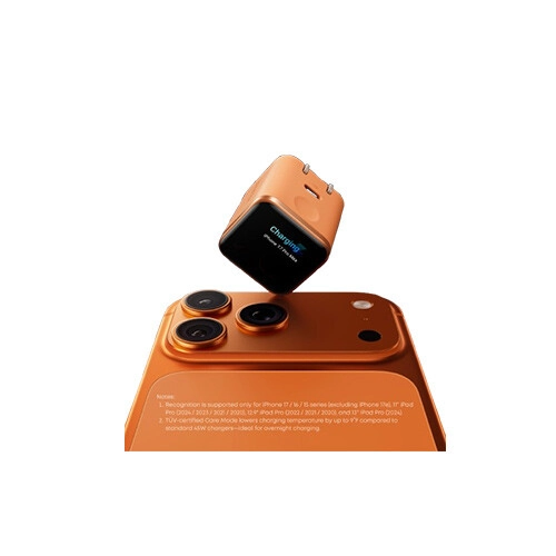 Anker Nano 45W Orange 180° Foldable Charger With Smart Display US Global - 1