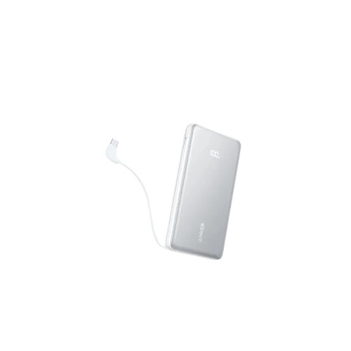 Anker Zolo 22.5W  10000mAh White Power Bank with Built-in USB-C Cable