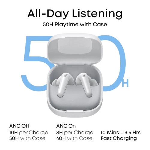 Anker Soundcore P31i Earbuds with Adaptive ANC (Pearl White) - 1