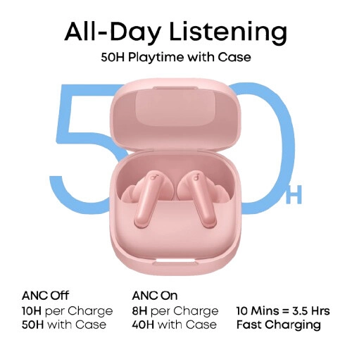 Anker SoundCore P31i Earbuds with Adaptive ANC (Rose Red) - 1
