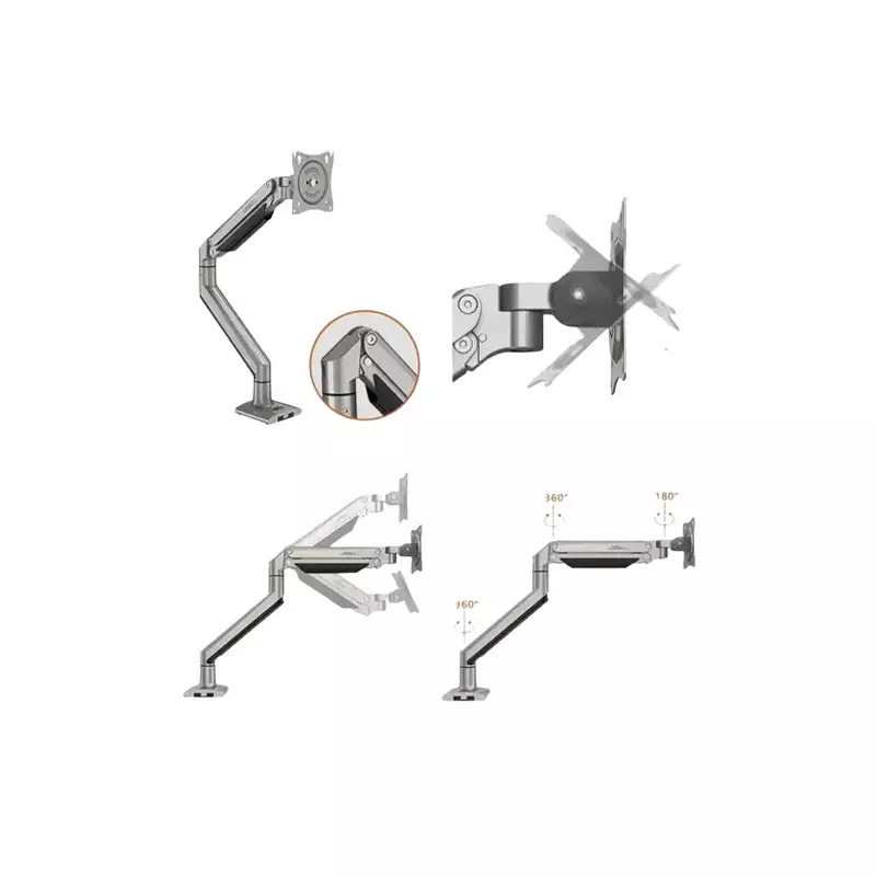 Kaloc DS150 Single Gas Spring Monitor Desk Mount Stand-2