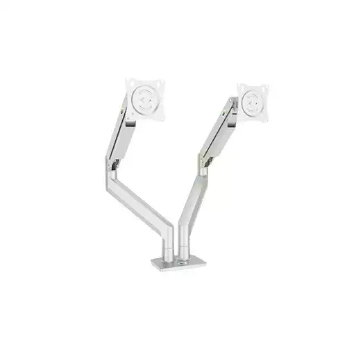 KALOC KLC-DS160-2/S 22-32 Inch Dual Arm Two Screen Monitor Silver Mount Stand