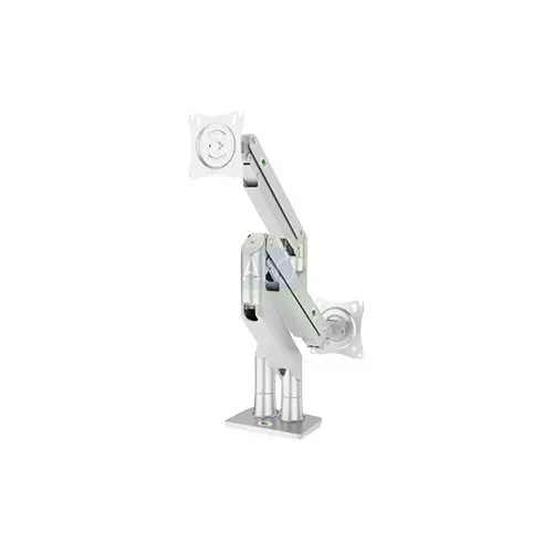 KALOC KLC-DS160-2/S 22-32 Inch Dual Arm Two Screen Monitor Silver Mount Stand - 1
