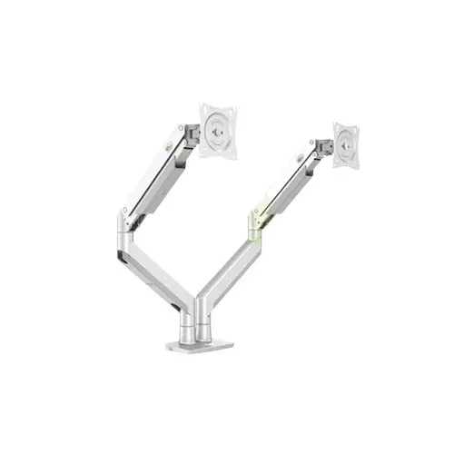 KALOC KLC-DS160-2/S 22-32 Inch Dual Arm Two Screen Monitor Silver Mount Stand - 2