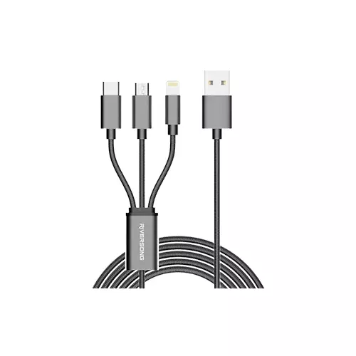 RIVERSONG C19 INFINITY III 3 IN 1 USB CHARGING AND DATA TRANSFER 1 METER CABLE