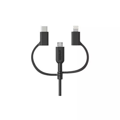 Anker C10I3 PowerLine II 3-in-1 Black Cable