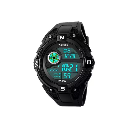SKMEI 1279 FASHION MEN BLACK SPORT DIGITAL JAM TANGAN WATCH-gallery-1