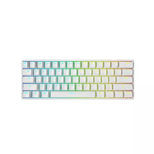 LEAVEN K620 WIRED MECHANICAL KEYBOARD FULL WHITE BLUE SWITCH