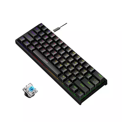 LEAVEN K620 WIRED MECHANICAL KEYBOARD FULL BLACK-gallery-1
