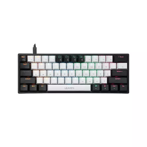 LEAVEN K620 WIRED MECHANICAL KEYBOARD WHITE BLACK