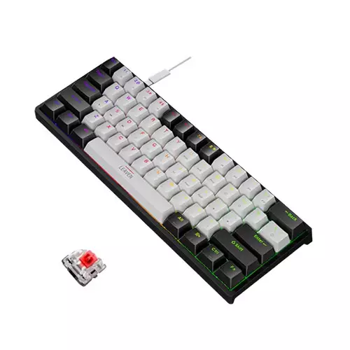 LEAVEN K620 WIRED MECHANICAL KEYBOARD WHITE BLACK-gallery-2