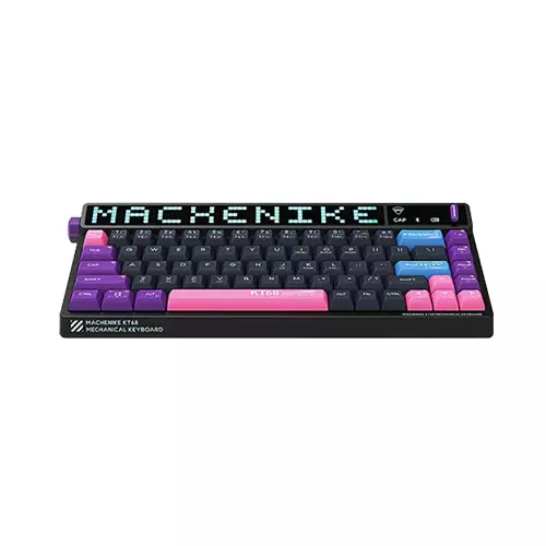MACHENIKE KT68 HOTSWAPPABLE WIRELESS TRI-MODE RGB WITH SCREEN MECHANICAL KEYBOARD (BLACK)