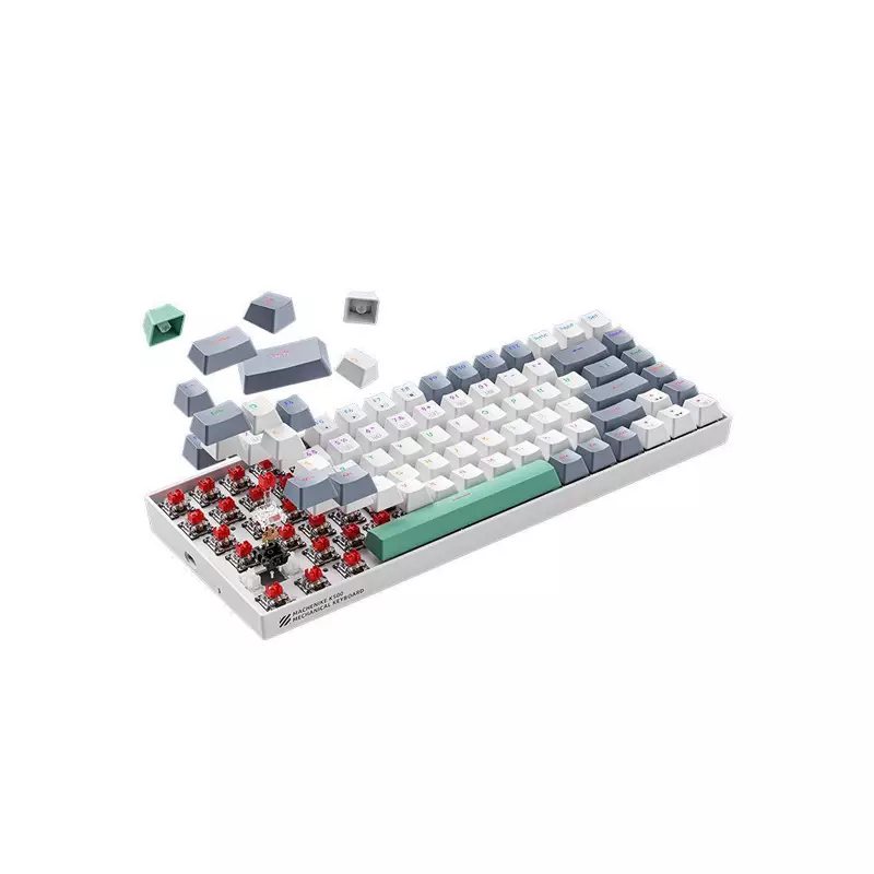 MACHENIKE K500-B84 WIRED RAINBOW RGB WHITE MECHANICAL KEYBOARD RED SWITCH-2