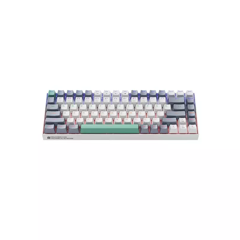 MACHENIKE K500-B84 WIRED RAINBOW RGB WHITE MECHANICAL KEYBOARD RED SWITCH-3