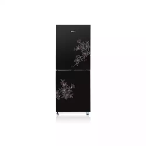 KONKA 18KRB8CZG 12 CFT UPPER FREEZER GLASS DOOR FLOWER REFRIGERATOR
