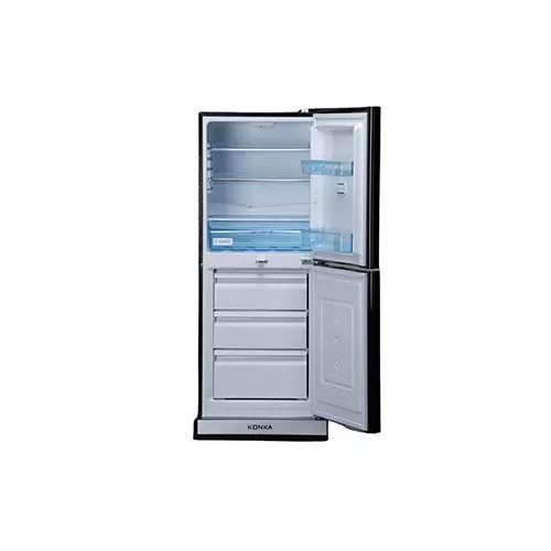 KONKA KRB-270VB- Glass Mirror Red Tulip 270 Ltr Bottom Freezer 2-Door Refrigerator-gallery-1