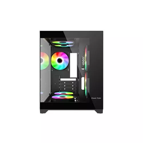 Power Train G777 Mid Tower ATX Gaming Desktop Case (Black)-gallery-2