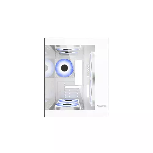 Power Train G777 Mid Tower ATX Gaming Desktop Case (White)-gallery-2