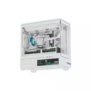 Thermalright M10W Vision Desktop Case with 6.9" LCD Display (White)
