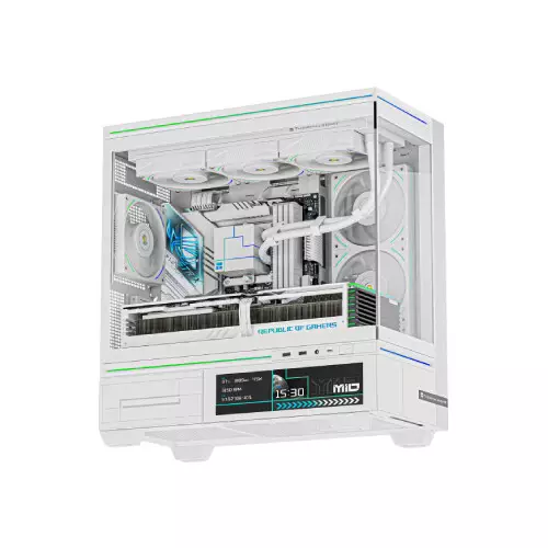 Thermalright M10W Vision Desktop Case with 6.9" LCD Display (White)-gallery-2