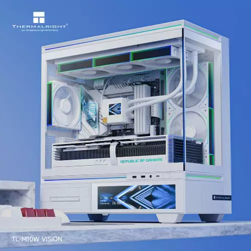 Thermalright M10W Vision Desktop Case with 6.9" LCD Display (White)-gallery-1