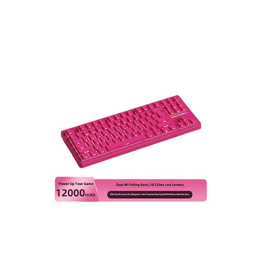 Xinmeng S87 Pro Dual HE Tri Mode Gasket Mechanical Keyboard Raspberry Pink