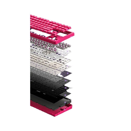 Xinmeng S87 Pro Dual HE Tri Mode Gasket Mechanical Keyboard Raspberry Pink - 1