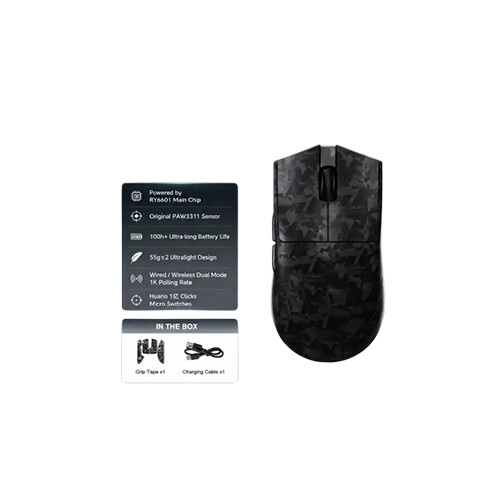 Xinmeng Zero 3 M3 Carbon Fiber Wireless Gaming Mouse (Black) - 1