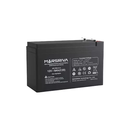 Marsriva MR-PBU12-9 12V 9.0Ah Valve Regulated Sealed Lead-Acid Battery