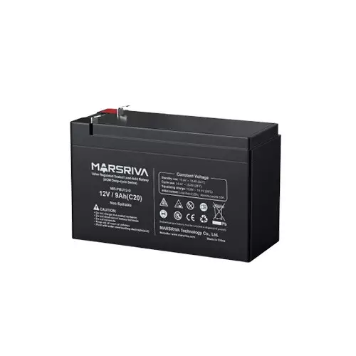 Marsriva MR-PBU12-9 12V 9.0Ah Valve Regulated Sealed Lead-Acid Battery-gallery-1