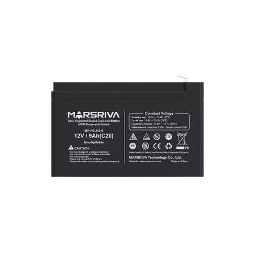 Marsriva MR-PBU12-9 12V 9.0Ah Valve Regulated Sealed Lead-Acid Battery-gallery-3