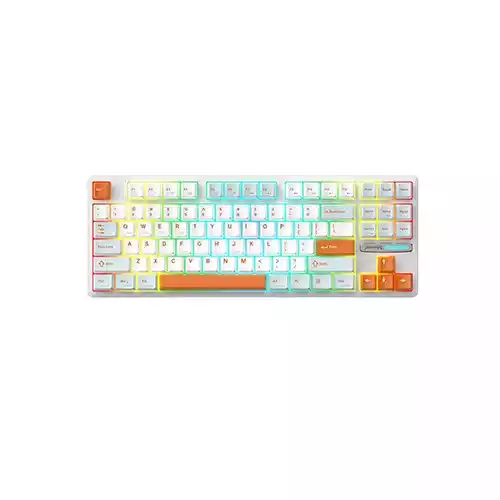Monka 3087 Pro V2 Tri-Mode Gasket Mount Hotswappable Mechanical Keyboard (White Orange)