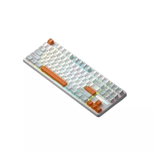 Monka 3087 Pro V2 Tri-Mode Gasket Mount Hotswappable Mechanical Keyboard (White Orange) - 1