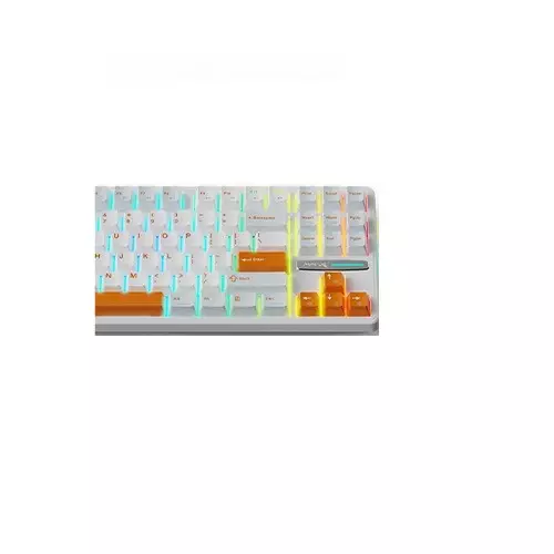 Monka 3087 Pro V2 Tri-Mode Gasket Mount Hotswappable Mechanical Keyboard (White Orange) - 2