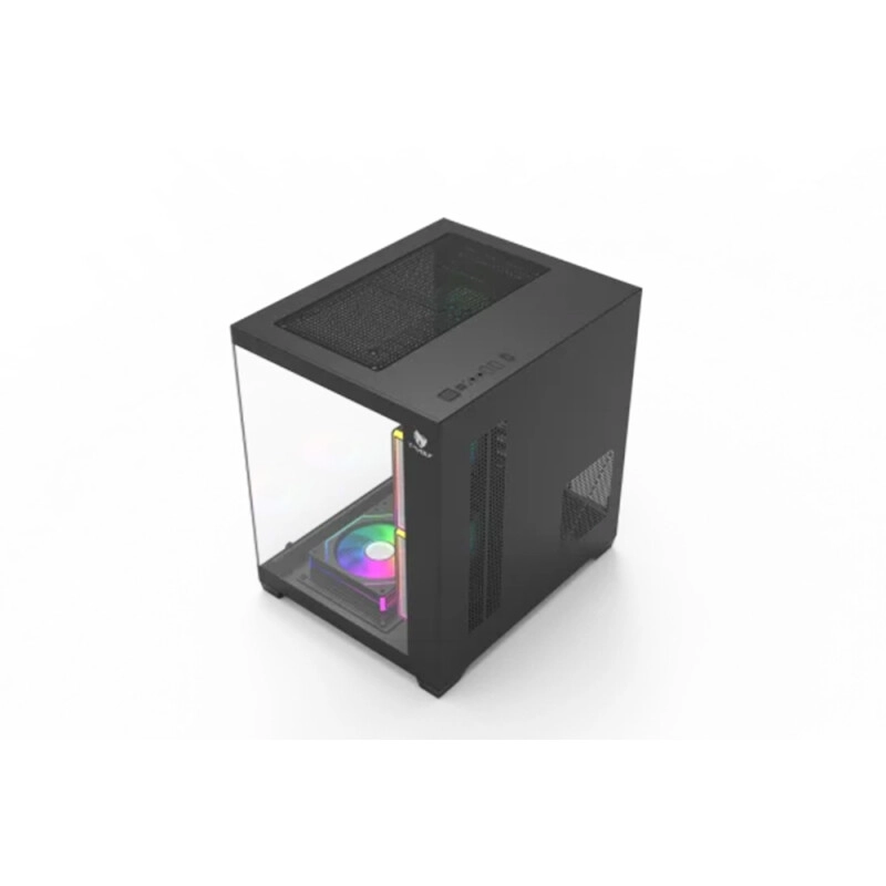 T-Wolf Mystery Box NV X5 Infinity ARGB M-ATX Gaming Case (Black) - 1