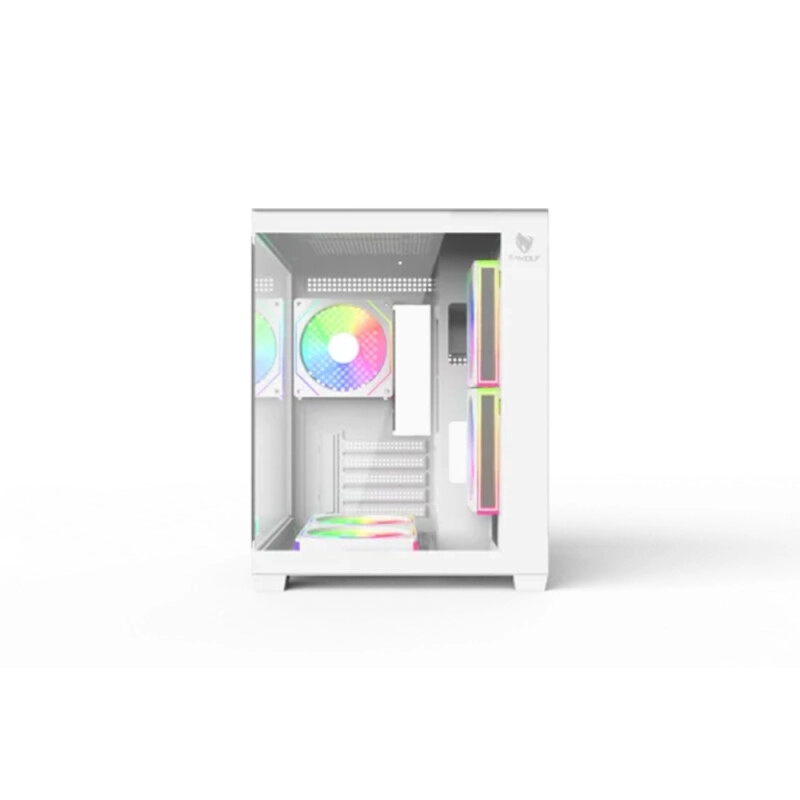 T-Wolf Mystery Box NV X5 Infinity ARGB M-ATX Gaming Case (White) - 2
