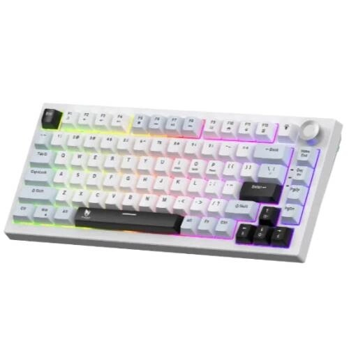 T-wolf K81 75% Gasket-Mounted Tri-Mode White Mechanical Keyboard - 1