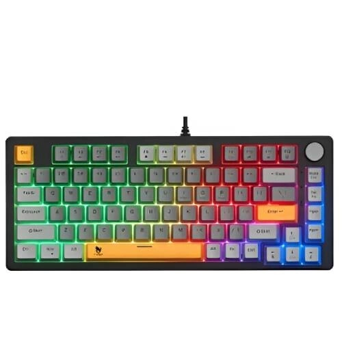 T-Wolf ZK82 RGB Wired 75% Black Mechanical Keyboard