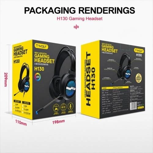T-WOLF H130 Dual 3.5mm And USB Gaming Headset - 3