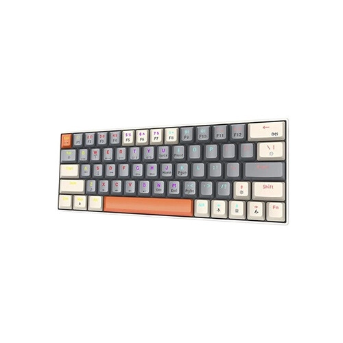 T-WOLF T30 RGB Tri Mode Outemu Green Switch Mechanical Gaming Keyboard (Gray & White) - 2