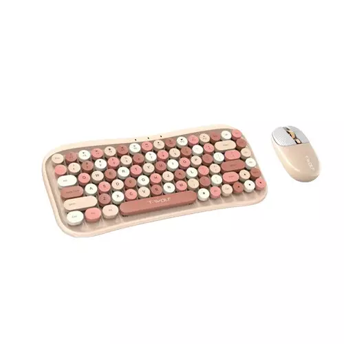 T-Wolf TF660 Wireless Keyboard Mouse Combo (Milk Tea) - 1