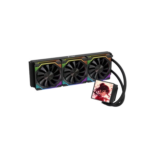 T-Wolf DP-360 Liquid Screen CPU Cooler with Display (Black) - 1