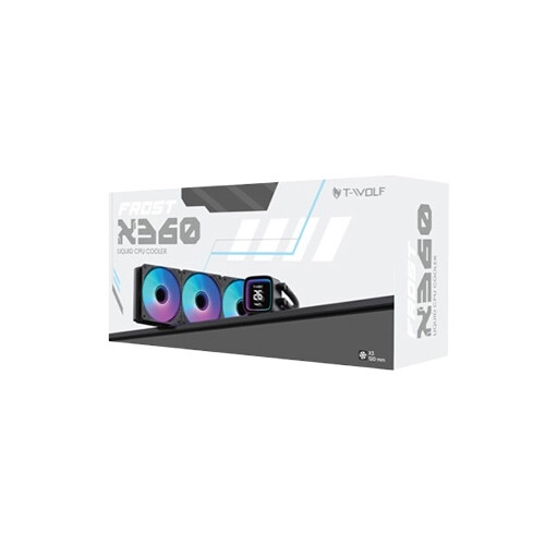 T-Wolf Frost X360 Liquid 360MM CPU Cooler with Digital Display (White) - 1