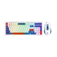 T-WOLF TF610 Wired Keyboard & Mouse Gaming Combo - Blue & White