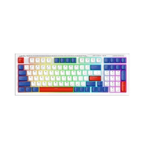 T-WOLF TF610 Wired Keyboard & Mouse Gaming Combo - Blue & White - 1