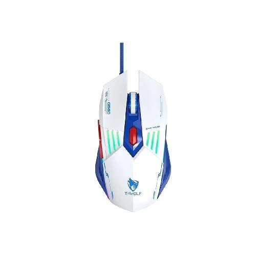 T-WOLF TF610 Wired Keyboard & Mouse Gaming Combo - Blue & White - 2