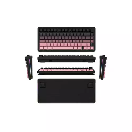 Zifriend RX75 Pro Tri-Mode RGB Gaming Mechanical Keyboard with knob (Blue Switch) - 0