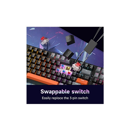 Zifriend AG98 Wired Hot-Swappable Gaming Mechanical Keyboard (Red Switch)-gallery-1