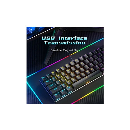 Zifriend BD61 Wired 61 keys Rainbow lighting Mechanical keyboard (Red Switch)-gallery-1